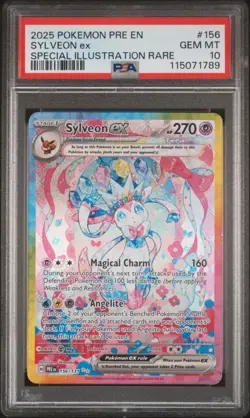 2025 POKEMON PRE EN-PRISMATIC EVOLUTIONS #156 SYLVEON EX PSA 10 - Image 1