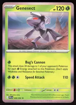 Genesect 008/094 Rare Phantasmal Flames Pokemon Holo Near Mint - Image 1