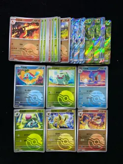 2025 Pokemon TCG S-Chinese 151C Jolteon Flareon Squirtle Ball Holo Lot*29 FT50 - Image 1