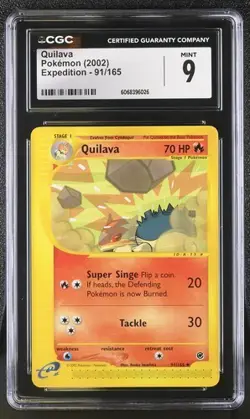 Quilava Pokemon (2002) Expedition #91/165 CGC 9 MINT Uncommon WOTC - Image 1