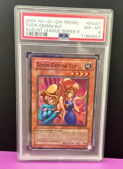 2004 Yugioh Toon Gemini Elf - DL6-EN001 - PSA 8 NM-MT - Super Rare - Image 2