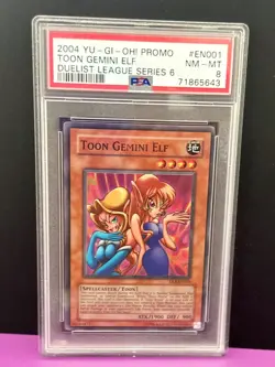 2004 Yugioh Toon Gemini Elf - DL6-EN001 - PSA 8 NM-MT - Super Rare - Image 3
