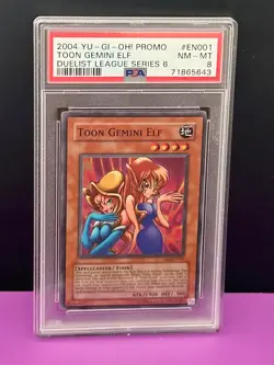 2004 Yugioh Toon Gemini Elf - DL6-EN001 - PSA 8 NM-MT - Super Rare - Image 4