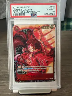 2023 One Piece Monkey D Luffy ST01-012 - PSA 10 - 1st Anniversary - Image 1