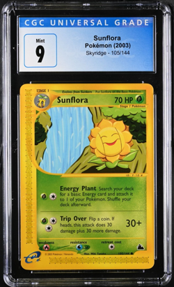 Sunflora 105/144 Skyridge Vintage Pokemon Card Graded Slab CGC 9 MINT - Image 1