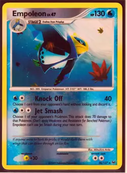 2009 POKEMON Card EMPOLEON 26/127 PLATINUM-RARE-REVERSE HOLO- NM/LP (Excellent) - Image 1