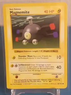 MAGNEMITE - Base Set - 53/102 - Common - Pokemon Card - Unlimited Edition - Image 1