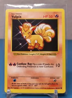 Vulpix 68/102 Shadowless Base Set Common WOTC 1999 Pokemon Card - Image 1