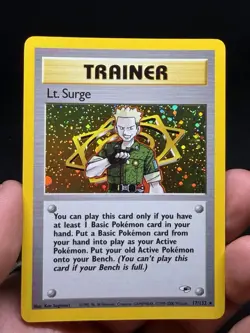 Pokemon Lt. Surge TCG 017/132 Gym Heroes Trainer Holo Card NM/LP - Image 3