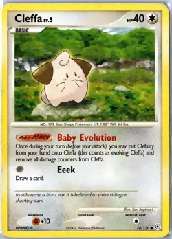 Pokemon Card - Cleffa 78/130 Diamond & Pearl 2007 Common Heavily Played - Image 1