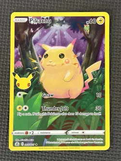 Pokemon Pikachu TCG Holo Rare Card 2021 Celebrations Series 5/25 25th - Image 1