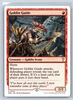GOBLIN GUIDE (WHITE BORDER) 58 RARE MYSTERY BOOSTER 2 MAGIC: THE GATHERING NM - Image 1