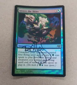 UNPLAYED SIGNED FOIL Magic MTG Eventide INVERT THE SKIES RANDY GALLEGOS EDH CUBE - Image 1