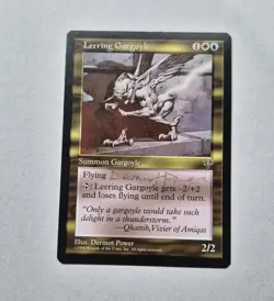 UNPLAYED SIGNED LP Leering Gargoyle Mirage DERMOT POWER EDH CUBE VINTAGE - Image 1