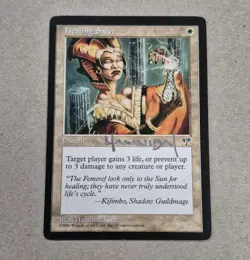 UNPLAYED SIGNED MTG Healing Salve Mirage Hannibal King EDH CUBE VINTAGE NM - Image 1