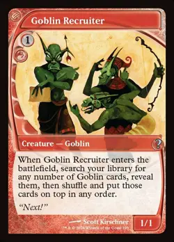 NM-Mint, English MTG Regular Goblin Recruiter - Future Frame Mystery Booster 2 M - Image 1