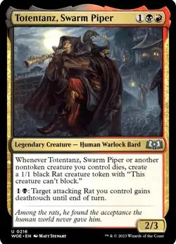 X 1 Totentanz, Swarm Piper NM-M Wilds of Eldraine 216 MTG Magic The Gathering - Image 1