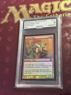 2003 MTG Magic the Gathering ~ 8th Edition ~ Goblin King-Foil ~ AGS 9 MINT - Image 1