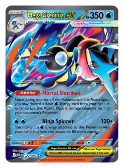 Mega Greninja ex 022/086 Double Rare ME04: Chaos Rising Pokemon Near Mint - Image 1