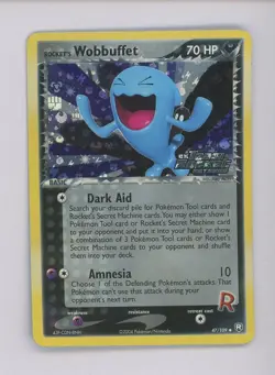 Pokemon TCG EX Team Rocket Returns 47/109 Rocket's Wobbuffet Reverse Holo - Image 3