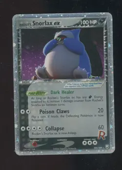 Pokemon TCG EX Team Rocket Returns 104/109 Rocket's Snorlax ex Ultra Rare - Image 1
