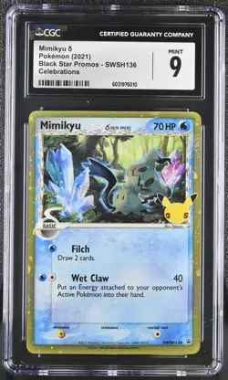 CGC 9 Mimikyu ´ Swsh136 Celebrations Black Star Promos Pokemon Mint - Image 1