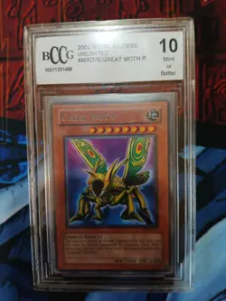 Yugioh Great Moth MRD-070 Unlimited BCCG Graded 10 Rare - Image 1