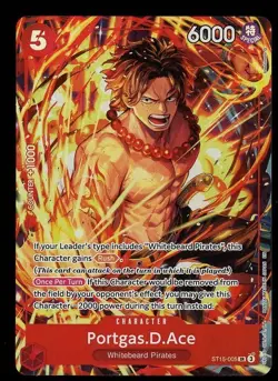 One Piece ENG Illustration Box #5 ST15-005 PORTGAS D ACE Super Rare - Image 1