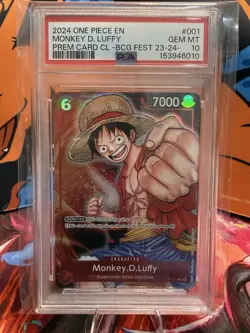 One Piece CCG PSA 10Monkey.D.Luffy BCG Fest 23-24 - Image 1