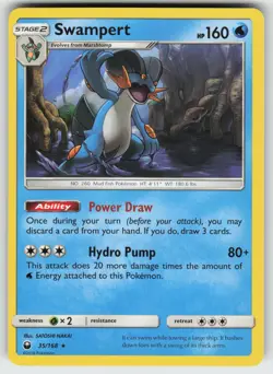 Swampert Rare SM - Celestial Storm 35/168 Pokemon - Image 1