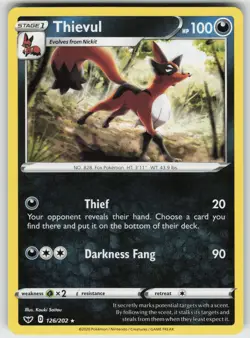 Thievul Rare SWSH01: Sword & Shield Base Set 126/202 Pokemon - Image 1