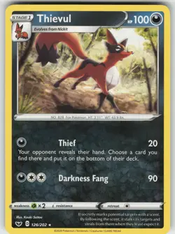 Thievul Rare SWSH01: Sword & Shield Base Set 126/202 Pokemon - Image 1