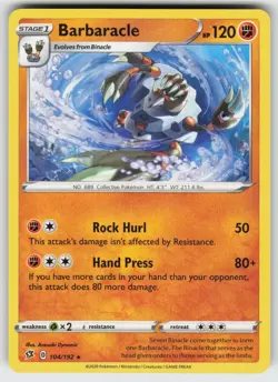 Barbaracle Rare SWSH02: Rebel Clash 104/192 Pokemon - Image 1