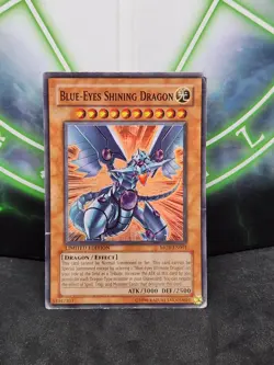 Yugioh Blue-Eyes Shining Dragon MOV-EN001 Super Rare Limited Edition HP - Image 1