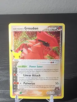 Team Magma's Groudon 9/95 - 25th Anniversary Celebrations Holo Pokemon Card - NM - Image 1