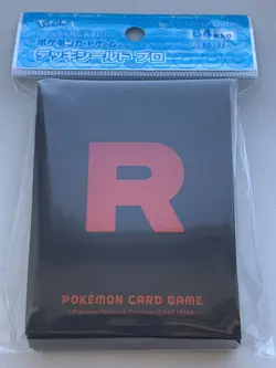 Pokemon Card Japan Team Rocket Card Sleeves Logo Black Red NEW 64ct - Image 1