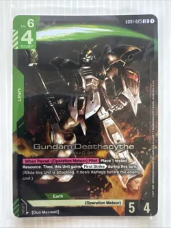Gundam Card Game Newtype Rising Gundam Deathscythe GD01-025 LR Holo Foil - Image 1