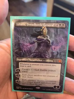 MTG MAGIC THE GATHERING LILIANA DREADHORDE GENERAL BORDERLESS MYTHIC FOUNDATIONS - Image 1