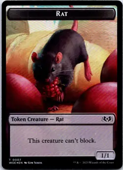 Rat // Food 0012 Double Sided Token T Foil WOE Wilds of Eldraine 7 // 12 NM - Image 1