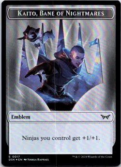 Emblem - Kaito, Bane of Nightmares // Manifest Double-Sided Token T Foil DSK Dus - Image 1