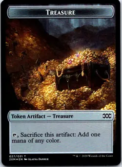 Myr (024) // Treasure Double-Sided Token T Foil 2XM Double Masters 24 // 27 NM - Image 1