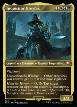Light Play, English MTG Foil Inquisitor Greyfax (Display Commander) - Thick Stoc - Image 1