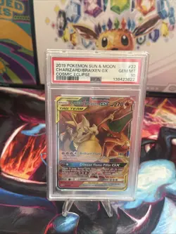 Pokemon 2019 Charizard & Braixen GX 22 Tag Team Cosmic Eclipse GEM MINT PSA 10 - Image 1
