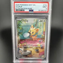 2025 Lillipup, Illustration Rare #154 Pokemon WHT EN PSA 9 - Image 1