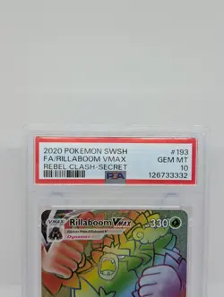 PSA 10 Pokemon Rebel Clash Secret Rare Rillaboom VMAX 193/192 PSA Gem Mint - Image 4