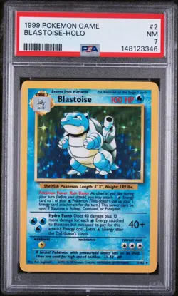Pokemon Blastoise 2/102 Base Set Holo 1999 PSA 7 - Image 1