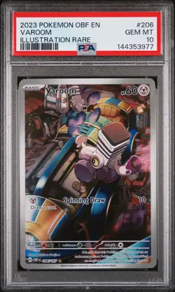 2023 POKEMON OBF EN-OBSIDIAN FLAMES ILLUSTRATION RARE #206 VAROOM PSA 10 - Image 1