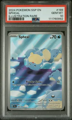 2024 POKEMON SSP EN-SURGING SPARKS ILLUSTRATION RARE #199 SPHEAL PSA 10 - Image 1