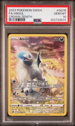 2023 POKEMON SWORD & SHIELD CROWN ZENITH #GG16 FULL ART/ABSOL PSA 10 - Image 1