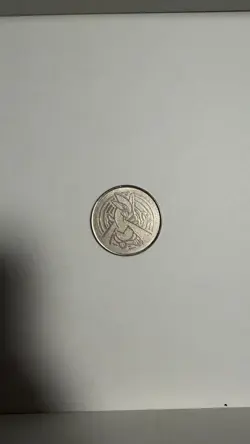 Lugia Silver Coin In Holder - 2001 Pokemon - Metal Coin Nintendo WOTC Vintage - Image 1